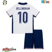 Camiseta Inglaterra Jude Bellingham #10 Primera Equipación para niños Eurocopa 2024 manga corta (+ pantalones cortos)
